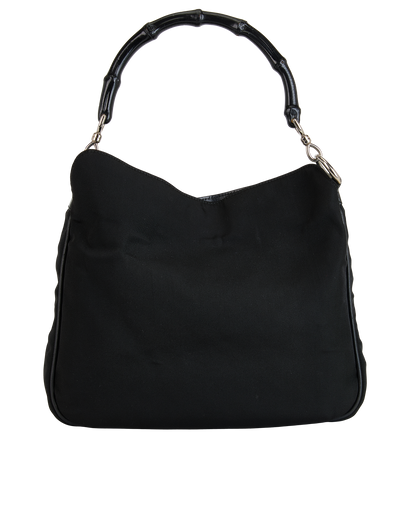 Small Bamboo Top Handle, £250, Handbags, Black, Nylon, Front view